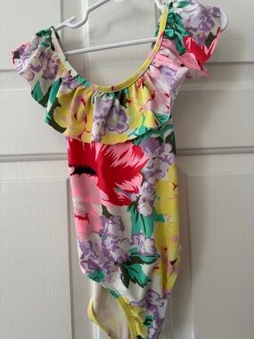 GAP Kids XS one piece floral print bathing suit - GUC